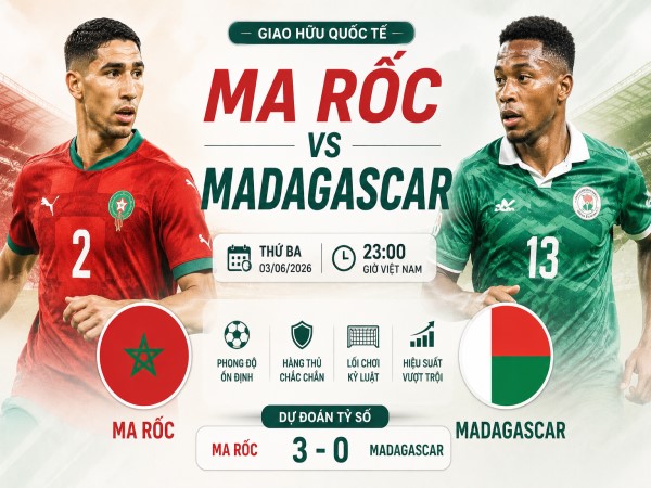 Dự đoán Ma Rốc vs Madagascar, nhận định tỷ số ngày 03/06