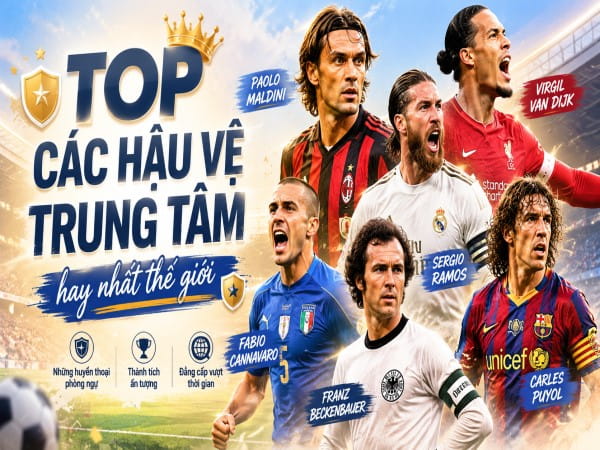 Top các hậu vệ trung tâm hay nhất thế giới bóng đá