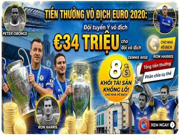 Tiền thưởng vô địch Euro 2020: Hé lộ khoản thưởng khổng lồ